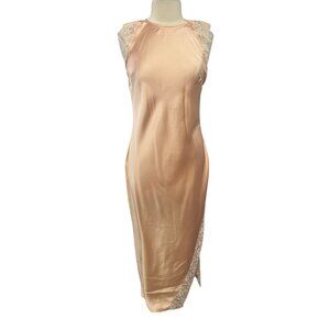 Future Collective Satin Nightgown Dress Womens Medium Peach New WOT Sleeveless